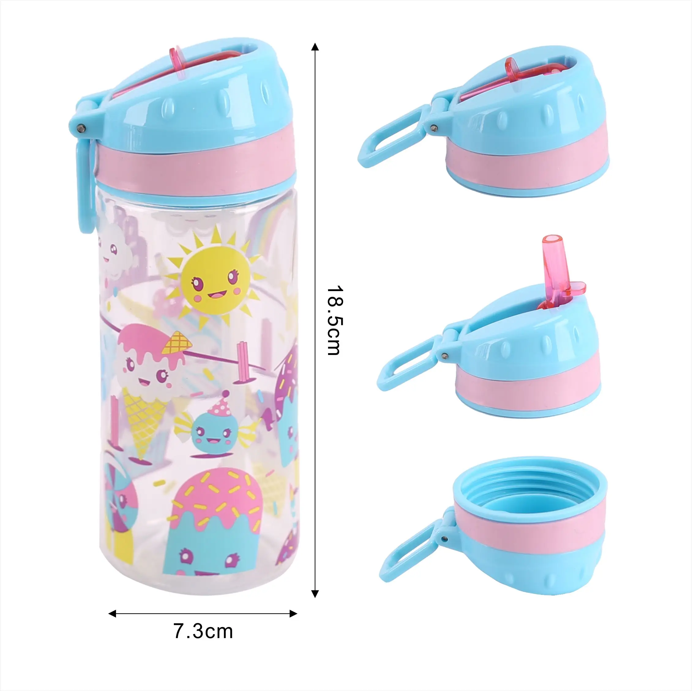 420ml Cartoon Cute School Children Kids Water Bottle Plastic Bpa Free 