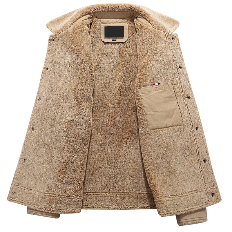 2024 Man Clothing Fashion Upper Outer Garment Casual Winter Warm with Lamb Plush Jacket Men's Big Size Cotton Coat_voghion.com