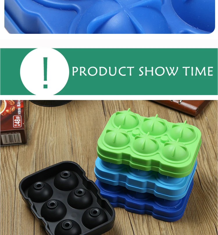 2ndgeneration Custom Round Shape 6 Cavity Silicone Ice Cube Maker