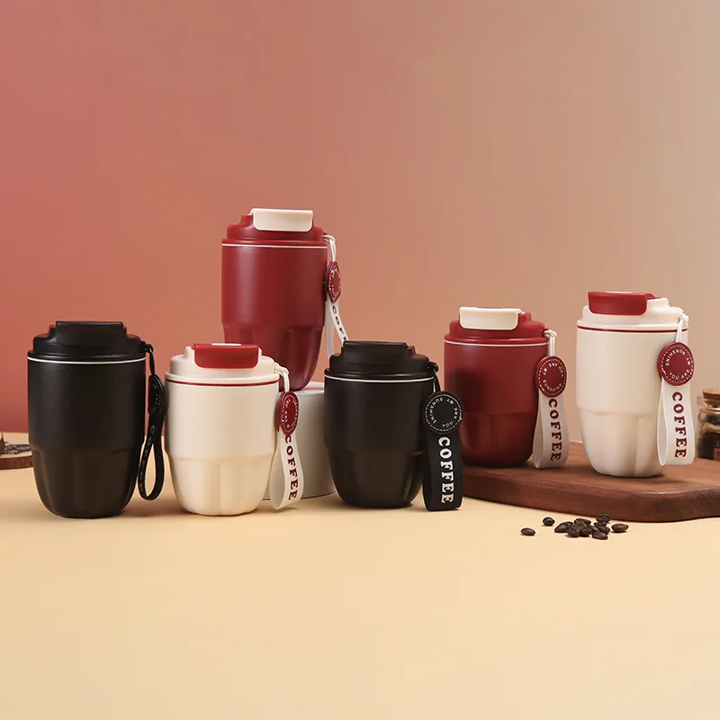 280ml 320ml Coffee Mugs Travel Grip Car Insulated Cups with Lids Leakproof  Portable Custom Logo Double Wall Stainless Steel