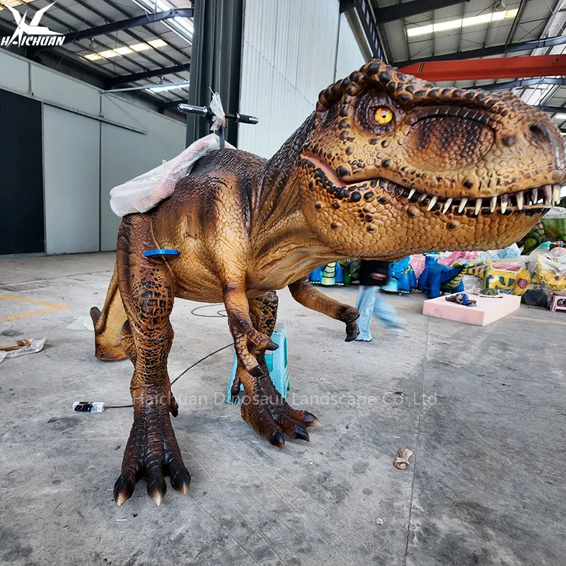 Golden Supplier Customized Realistic Electrical Tricycle Animatronic Walking Dinosaur Ride for Jurassic Amusement Theme Park