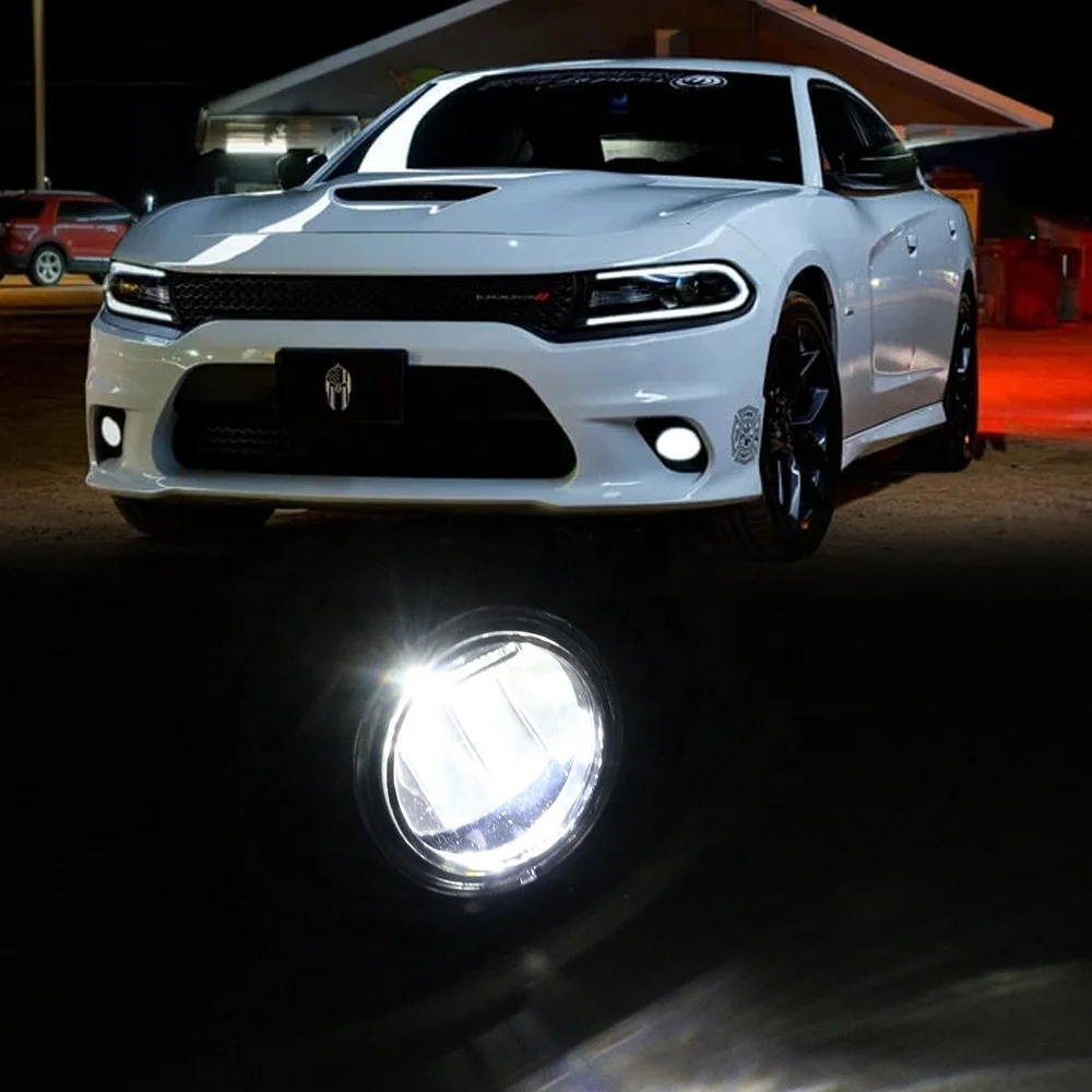 LED Fog Light Driving Lamp Set for Dodge Charger SRT 2015 2016 2017 2018  2019 Foglight With Bezel Wire Harness