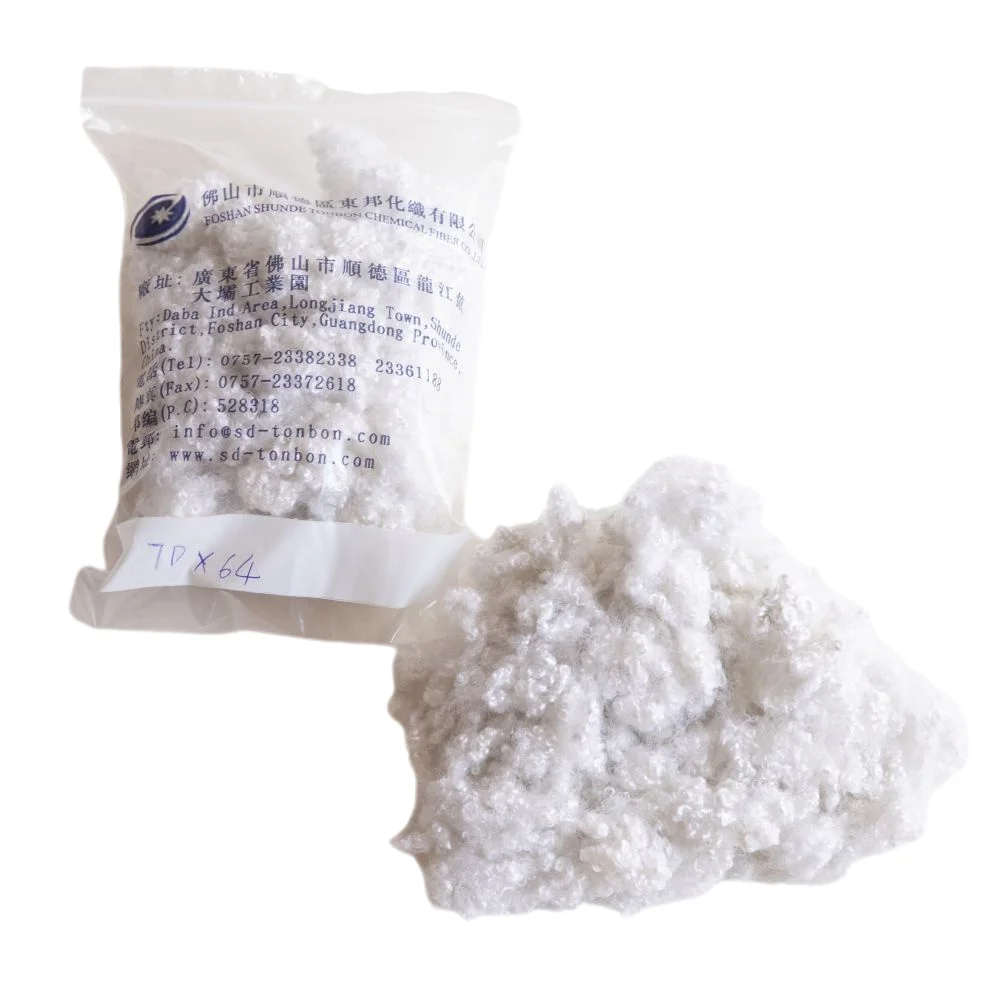 PET Recycle Polyester Staple Fiber 3D 15D 32Mm 51Mm 64Mm Hcs Polyester Fiber 7 Denier