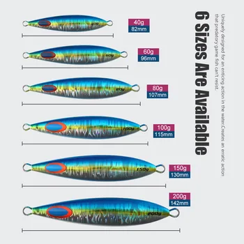 CHEERY 40g 60g 80g 100g 150g 200g Tuna Fishing Lure Metal Jig Bait Slow Fall Pitch Jigging Jigs Lure – Metal Jig – view 4
