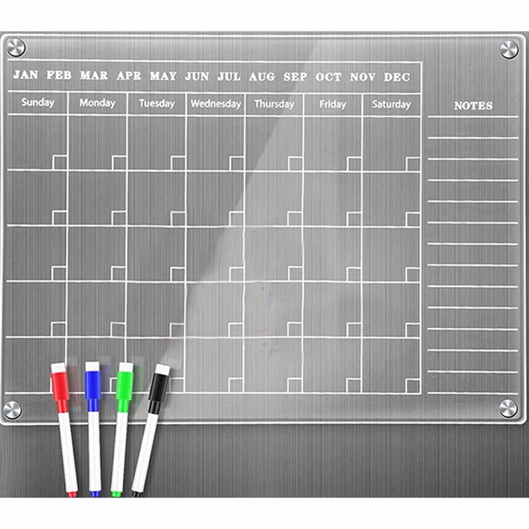 Magnetic Dry Erase Calendar Board Clear Acrylic Calendar Whiteboard 17\