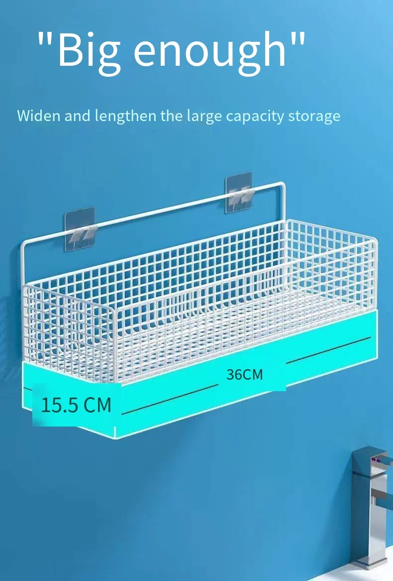 Two packs Bathroom shelving Perforation-free bathroom wall hanging hand washing counter Wall storage toilet supplies factory