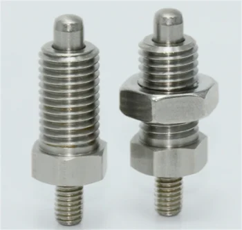 Precision Custom CNC threaded stop pin positioning spring plunger with hex nut