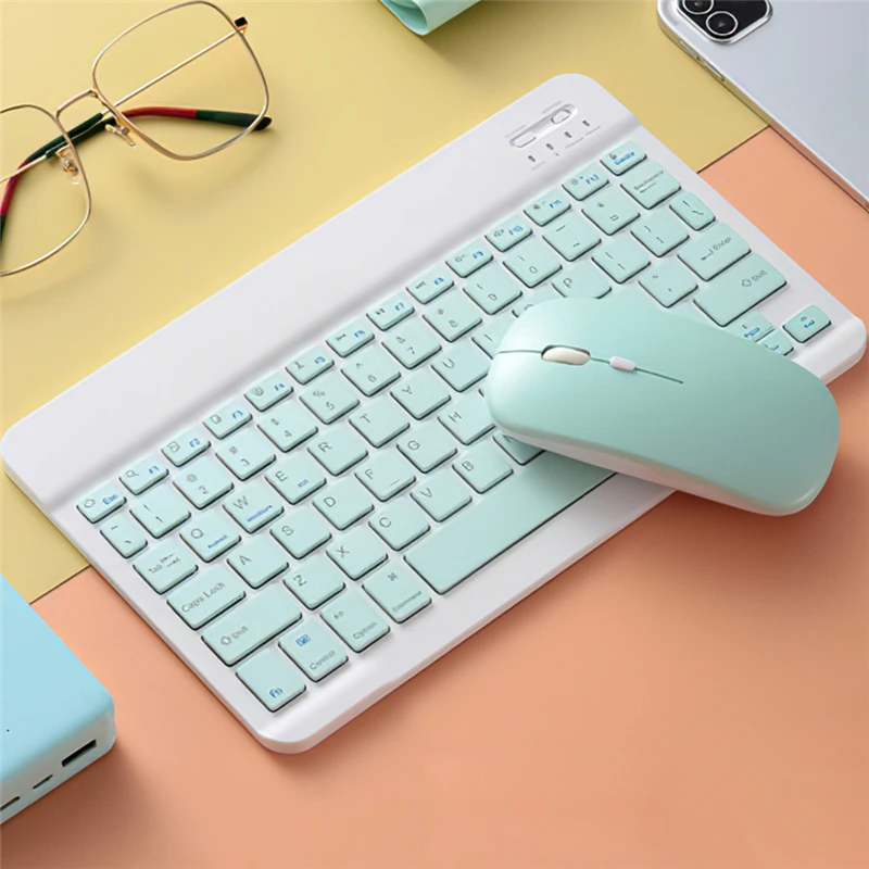 20wrechargeable Mini Wireless Keyboard Mchargermbo BT Wireless Keyboard and Mouse Combo for Windows Laptop Tablet Chargers LED