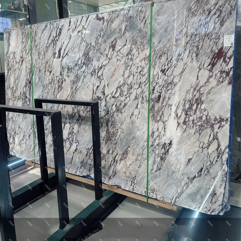 رقائق رخامية طبيعية من رخام كالاكاتا فيولا للخزائن الحمامية وتصميم حوض الرخام من رخام كالاكاتا فيولا