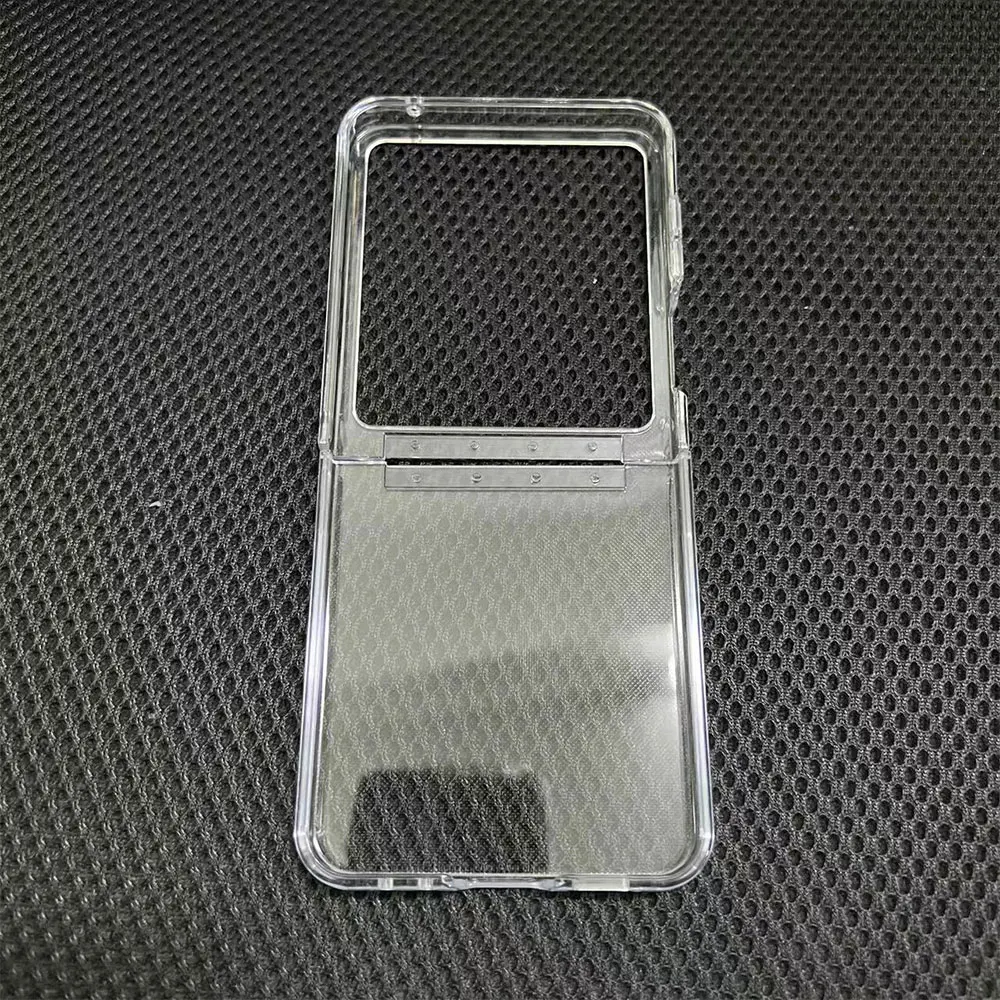 product laudtec large window fold clear mobile cases transparent phone case for samsung galaxy z flip5 flip4 flip3 5g flip  sjk124-4