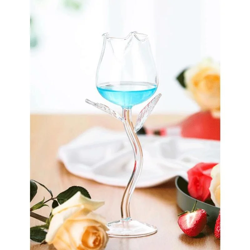 Creative Transparent Red Wine Glass with Glass Shark Design Tall Cocktail Glass for Halloween Parties