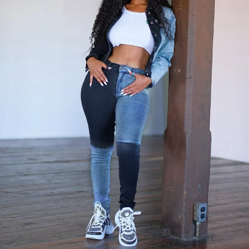 Quality Denim Chain Ripped Jeans Pants 