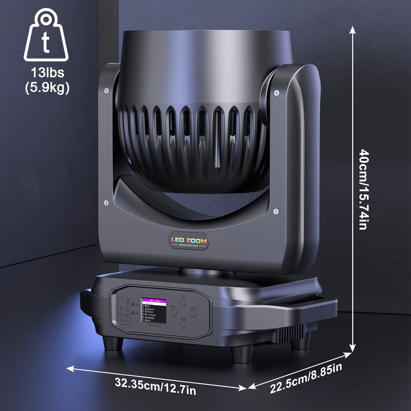19x15W Zoom Beam Wash Moving Head Light voor podiumverlichting met RGBW 4-in-1 LED en DMX-besturing, geschikt voor dj's, disco's en nachtclubs._voghion.com