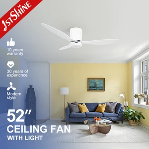 1stshine LED Ceiling Fan 52 Inches ABS White Blades Silent Mode Sleep LED Light Ceiling Fan with Remote