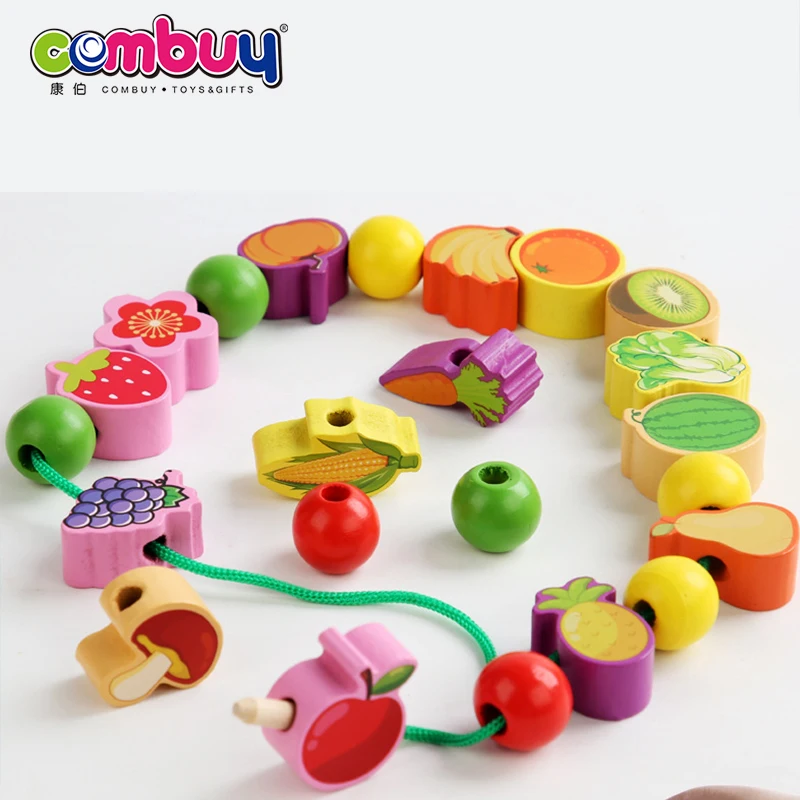 Early Education Balance Beaded Animals Cart Wooden Toys Baby