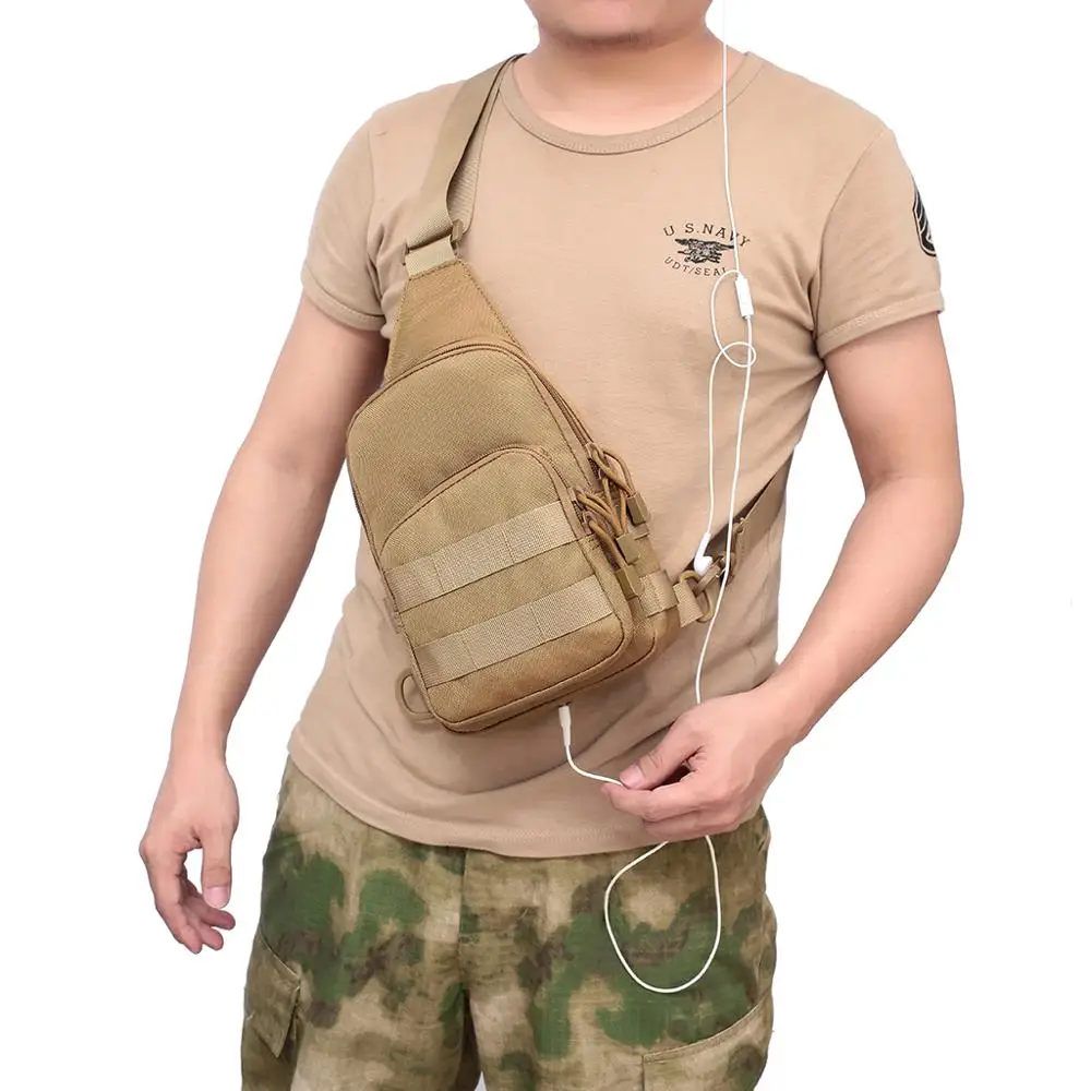 Fishing Tactical Chest Bag Waterproof Shoulder Backpack Sports Bag for Camping Hiking Cyclingf