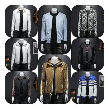 Wholesale Custom Winter Windbreaker Wholesale Men Plus Size Men's Jackets Plain Nylon Satin Bomber Men's Jackets