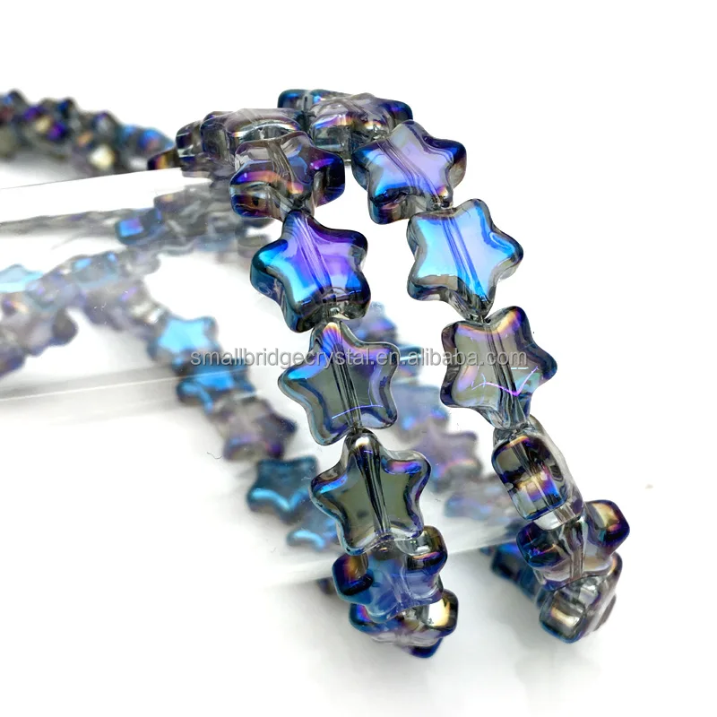 10mm crystal star shape beads for jewelry making DIY glass loose beads for hair accessories and shoes factory