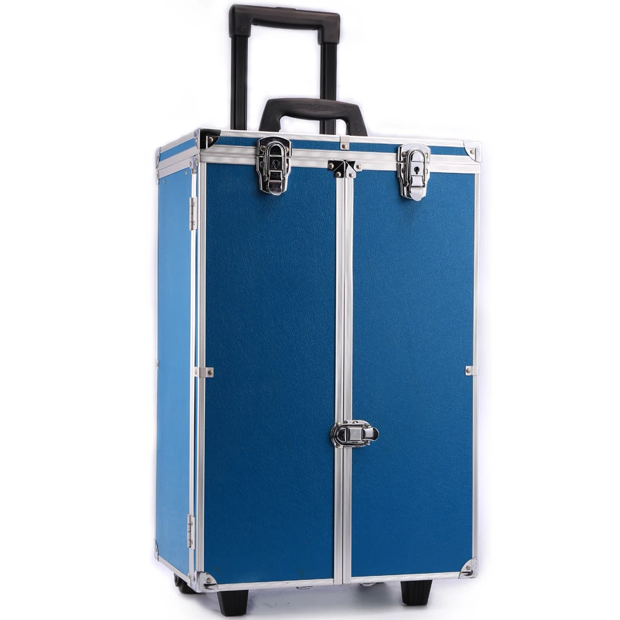 Professional Jewelry Display Case with Wheels Trolley Case Carry Jewelry Storage Case Black