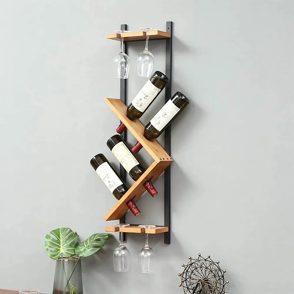 A Simple Wine Storage Rack Display Vertical Wall Mounted Rack Wine