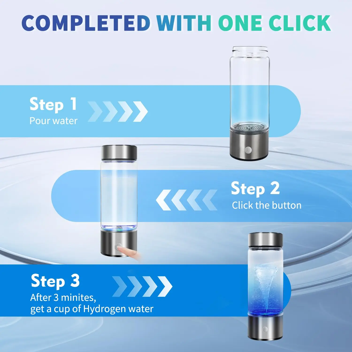 2024 Pitcher Water Filters Machine in 3 Minutes for Home Hydrogen Water Bottle Generator with SPE Technology Water Ionizer