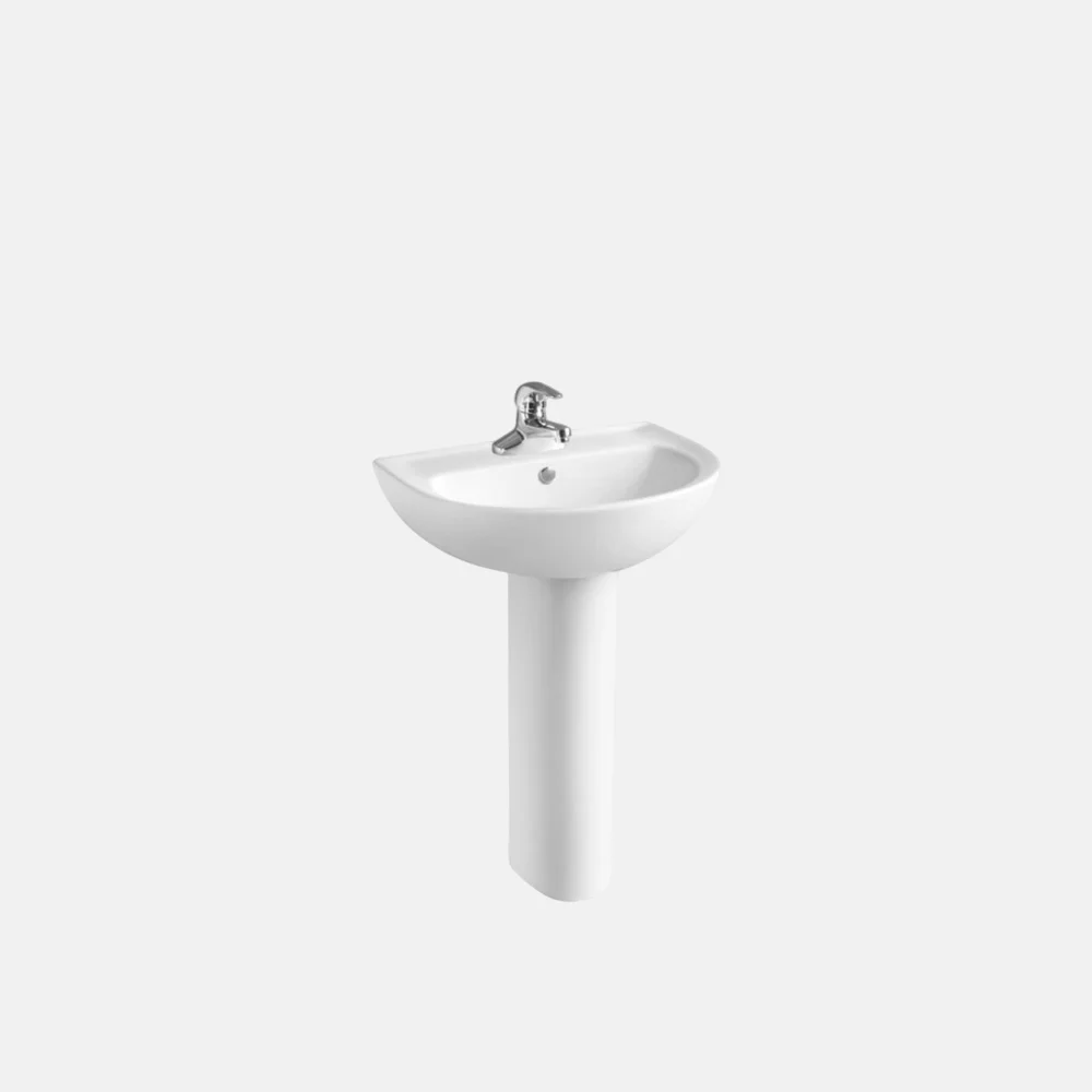 Popular Modern Style Freestanding Washroom Sink Ceramic Pedestal Hand Wash Bathroom Pedestal Basin