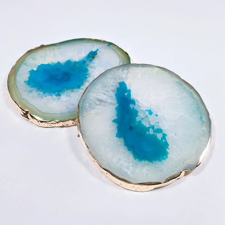 factory wholesale natural blue agate piece coffee geode cup