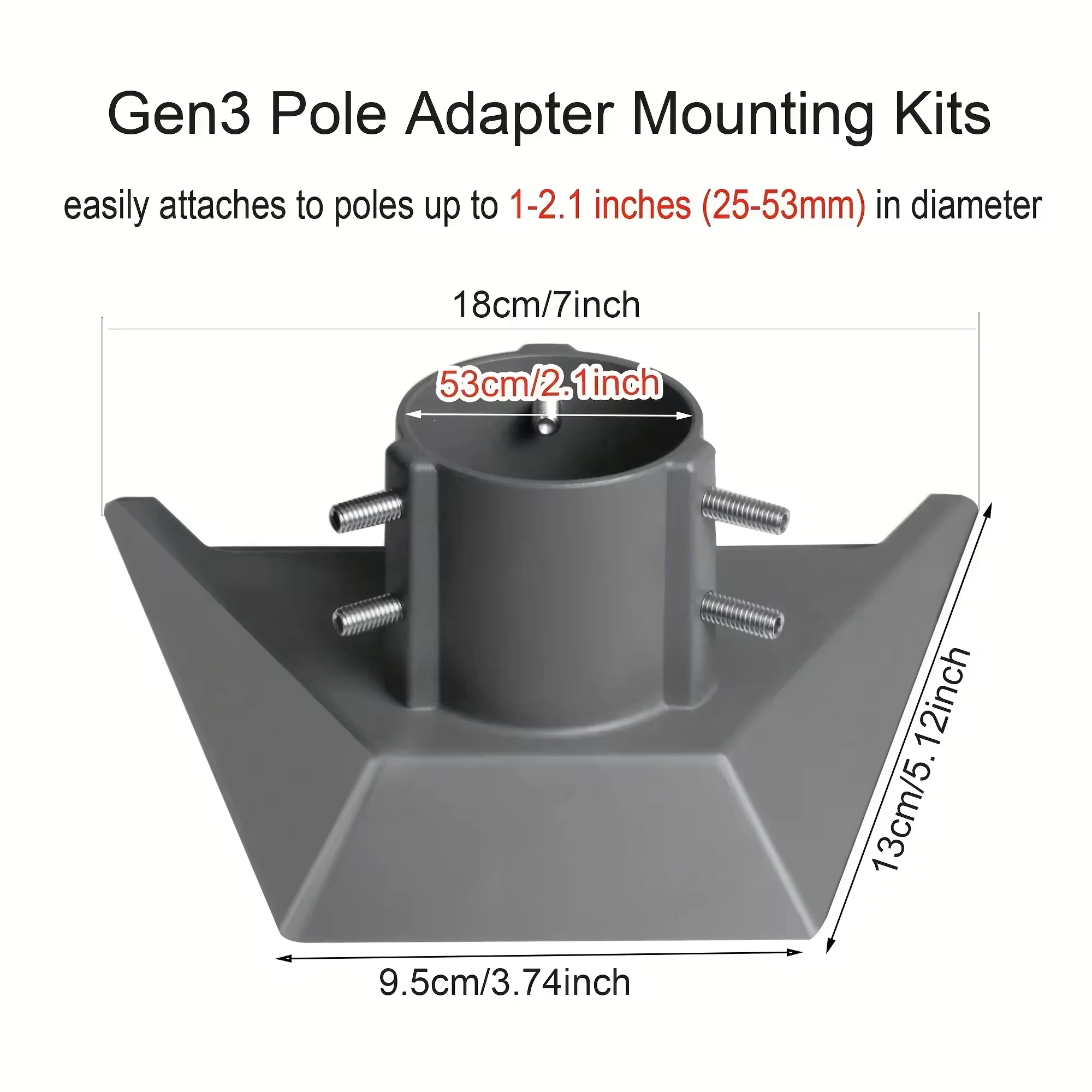 Starlink Gen 3 Halterung Starlink Gen 3 Montageset – Robuste Aluminiumhalterung Mit Rohradapter, Verstellbar – Für Wand, Dach, Pfosten – Ideal Für V3 Standard Dish – Inkl. Bohr- & Schraubzubehör