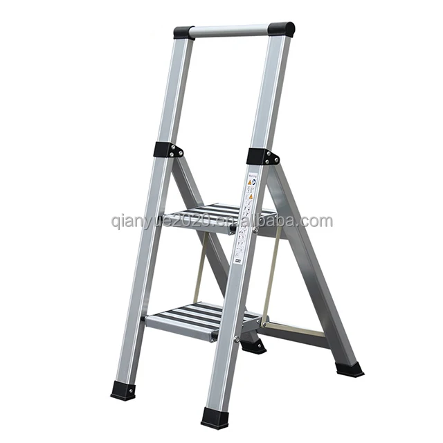 2 Step Luxury Aluminum  Ladder folding and open easy store step ladder