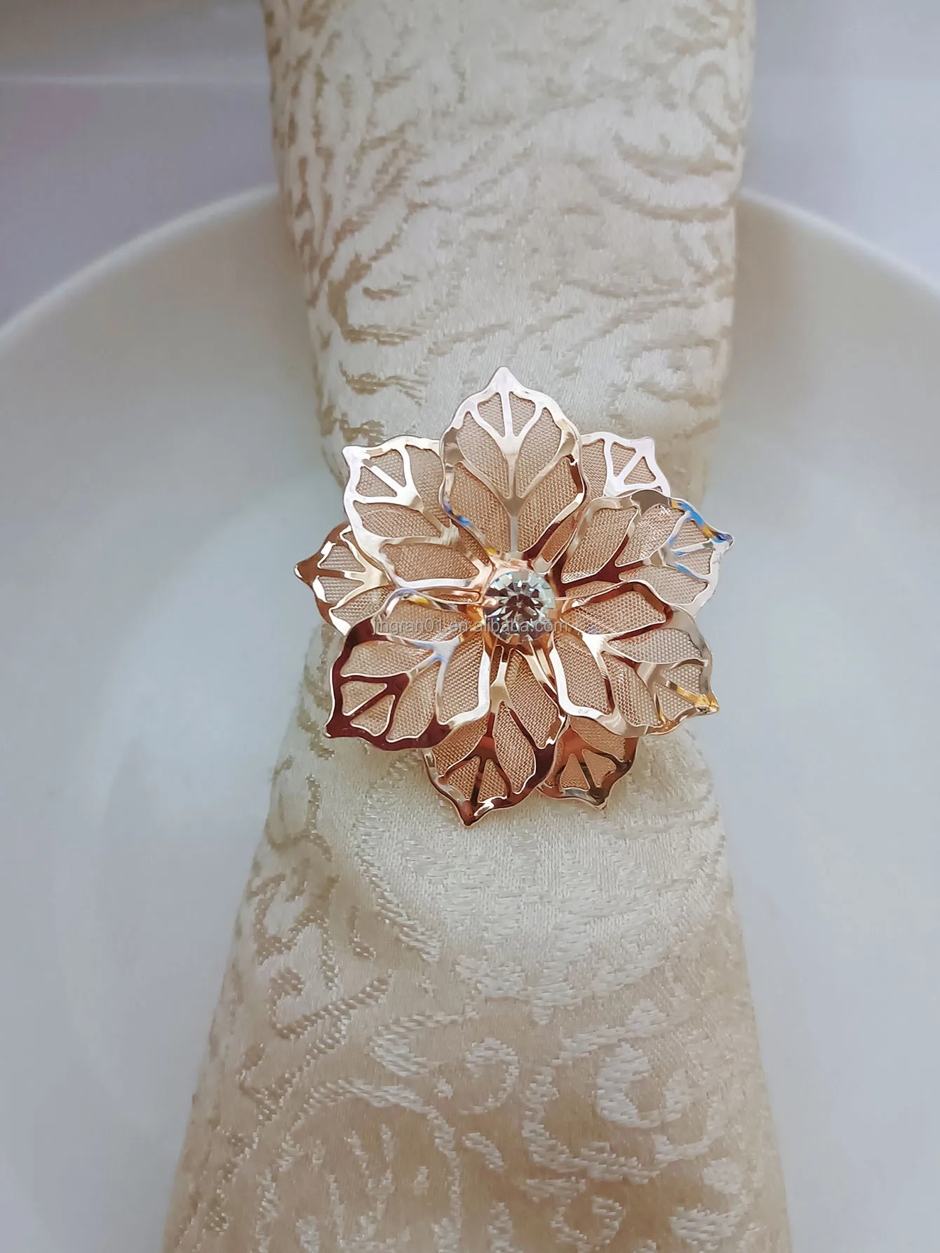 Wholesale Bow Tie Napkin Ring Cheap Metal Napkin Rings Holder Rose Gold