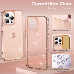 Cover Scintillante Per IPhone 15 Pro (6,1'') | Rosa Con Paillettes Incorporate | TPU Antiurto E Antigraffio | Per Ragazze