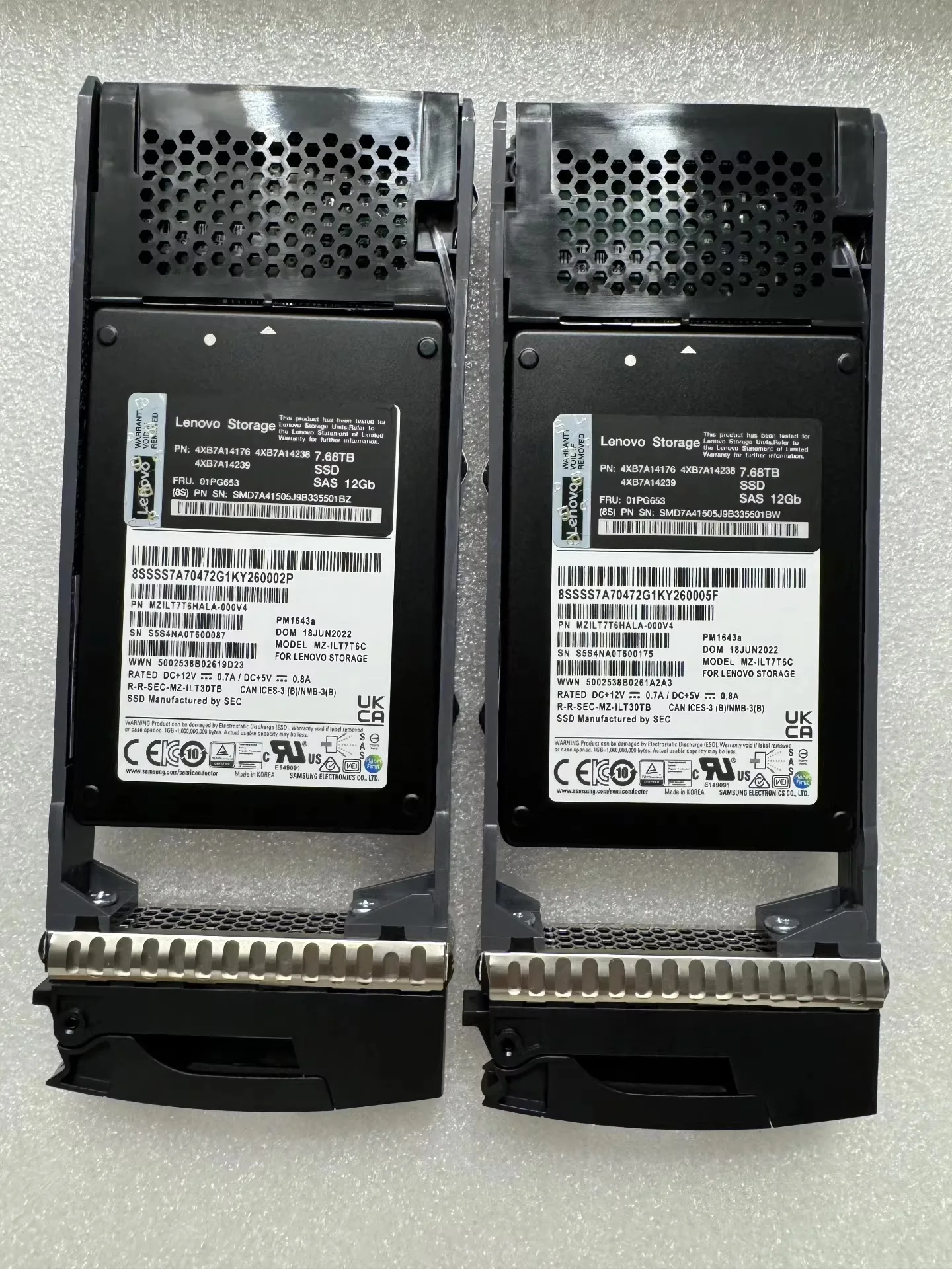 Lenovo ThinkSystem 7.68 TB 12 Gb/s SAS SSD – PN 4XB7A14176 / 4XB7A14238 / 4XB7A14239 (FRU 01PG653)