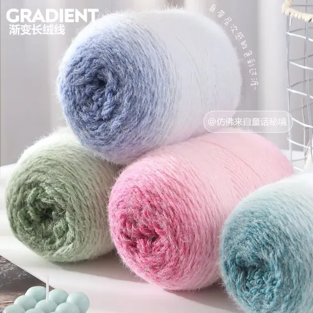 200g Multi-Color Blended Yarn for Crocheting Fancy Angora Rabbit Acrylic Nylon Fluffy Yarn for Hand Knitting for Reselling