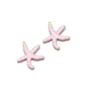 28*25mm gold Starfish double-sided pink