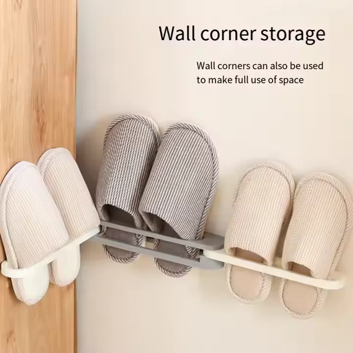 Foldable Slippers Holder Shoes Hanger Wall Mounted CQ0653