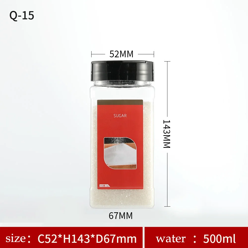 Оптовая продажа инструменты для трав и специй прозрачные пластиковые квадратные контейнеры бутылок с пластиковой крышкой