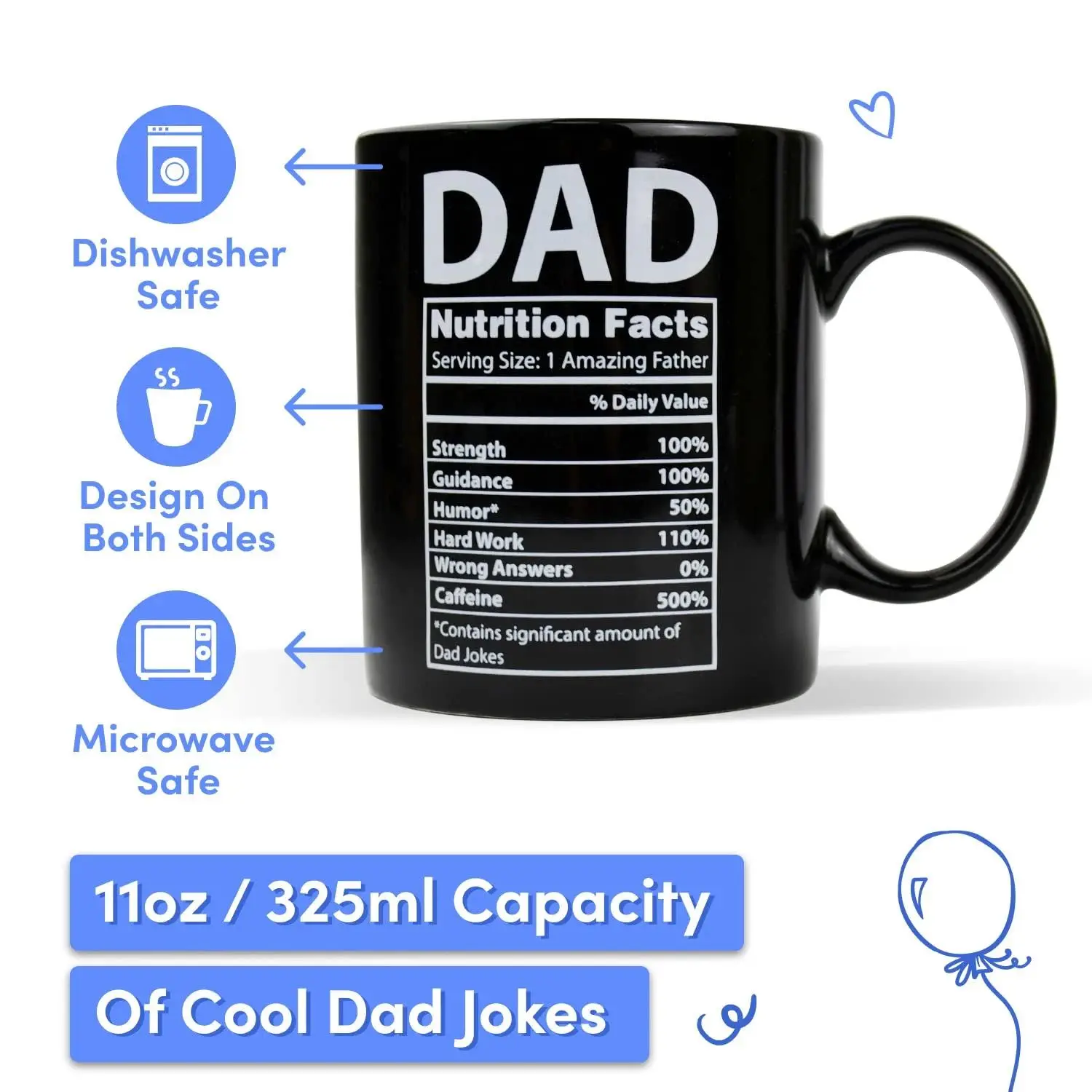 Mug Porcelain Coffee Cup Dad Gifts Fathers Day Gift 2023 Ceramic Novelty Mugs HANDGRIP Presents Drinking Customized Packing details