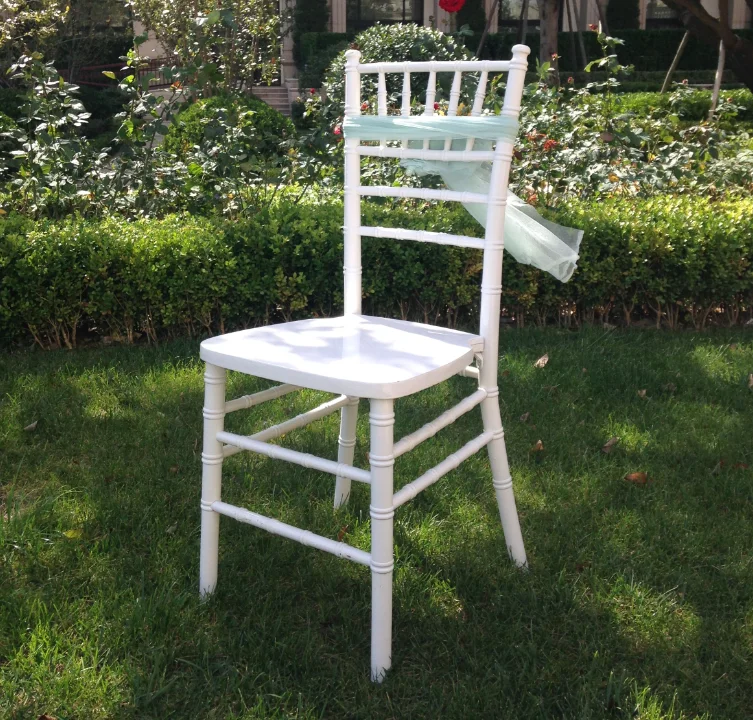 Wholesale Chiavari Silla Chairs White Wood Chiavari Wedding Hotel Chair for Banquet