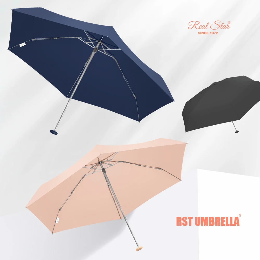 Real Star RST Light Weight New Five Fold Small High Quality Gift Umbrella Aluminum and Fiberglass Windproof Umbrella with Box
