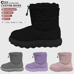 Custom Classical Ladies Thick Bottom Snow Boots Non Slip Cow Suede Warm Comfortable Snow Boots Custom Boots Manufacturers