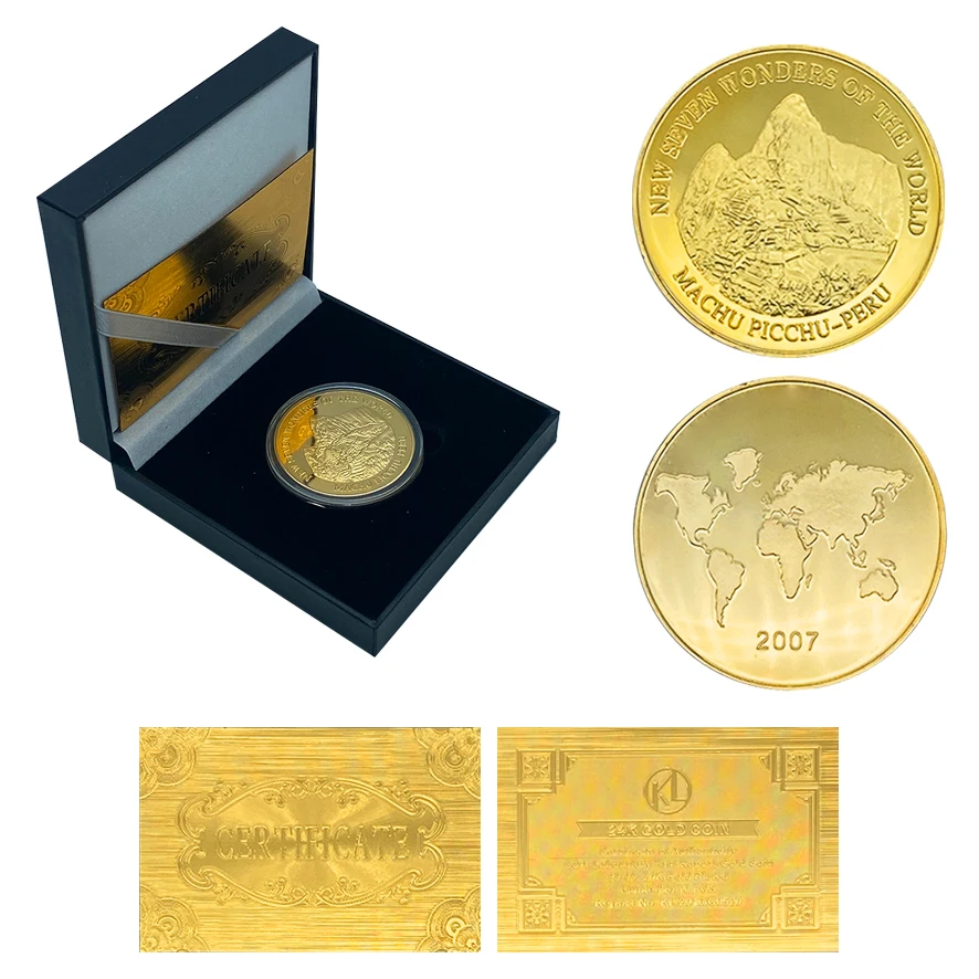 Custom Made Wholesale Metal Coin - Seven Wonders Souvenir