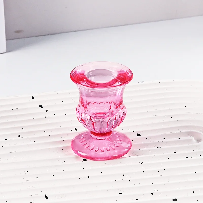 product portable glass candle holder for candlestick wedding home decoration table suitable for both sides candle holders-6