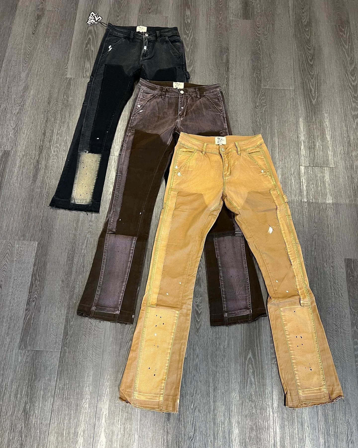 Salati Jeans Manufacturer Y2K Designer Slim Fits Man Bootcut Double Knee Boyfriend Skinny Work Cargo Flared Jeans Denim Pant Men gallery 2