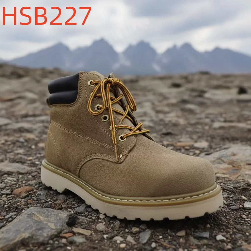 YWX,Item Moving Anti-rip Suede Leather OB Standard Yellow Wrok Boots Shock Guard EVA+Googyear Rubber Sole Safety Boots HSB227