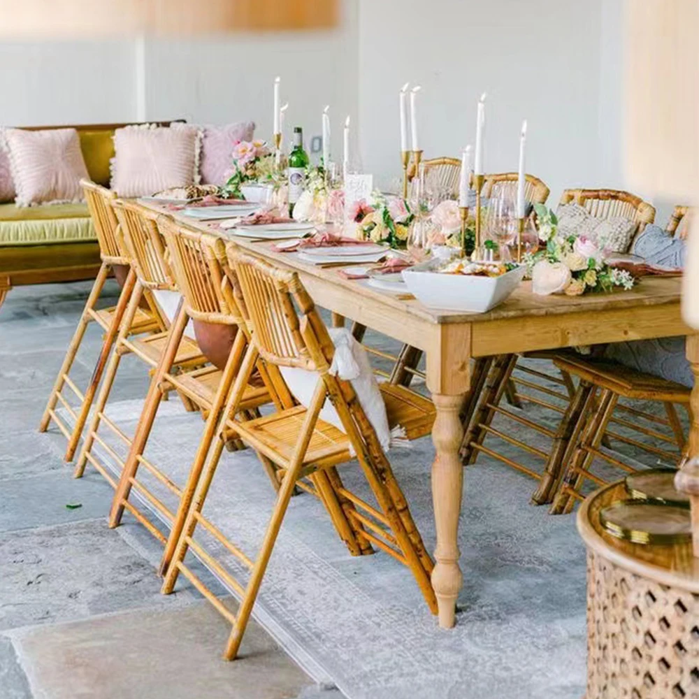 Wholesale Garden Wedding Party Event Bamboo Folding Chair