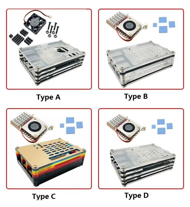 Raspberry PI 5 Shell Aluminum Radiator Cooling Fan Set Temperature ...