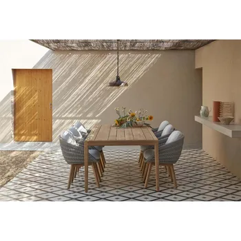 Popular outdoor furniture garden patio woven rope dining chairs leisure outdoor furniture