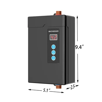 110V 3000W Tankless Water Heater Electric With Digital Display Instant Hot Water Heater On Demand Under Sink With Remote Control