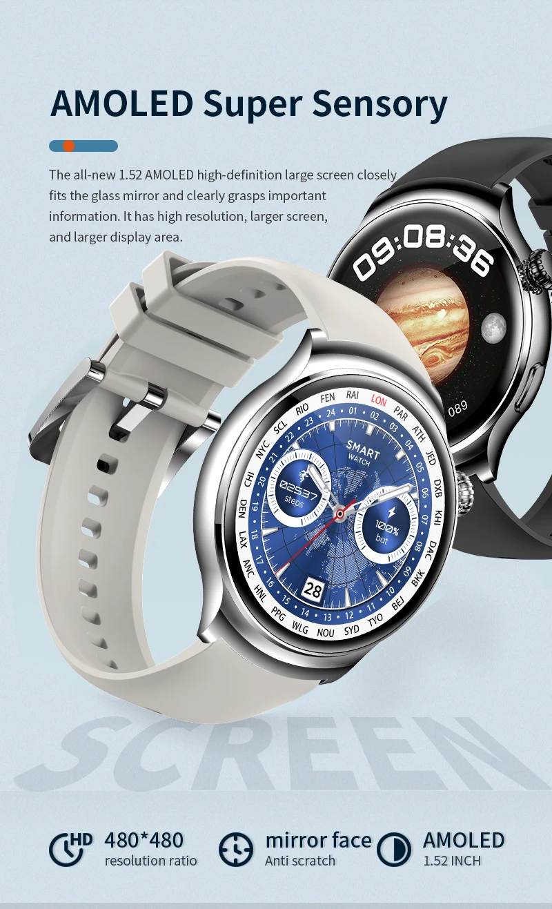 High Quality Wearable Device Z93 Pro Max Round AMOLED Screen Smartwatch Sports Smart Watch Series Reloj Inteligente