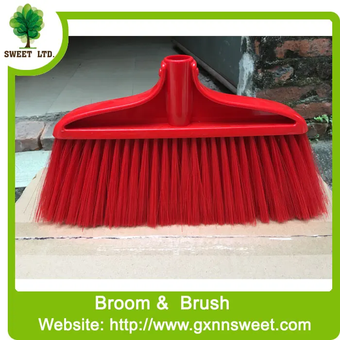 〔48個セット〕 ほうき＆塵取り 〔レッド〕 ホウキサイズ約幅24cm スチールパイプ 吊り下げフック付き 弾力性 ka：z clean 48個セット ほうき＆塵取り レッド ホウキサイズ約幅24cm